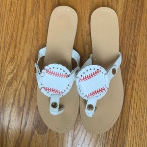 womens baseball flip flops
